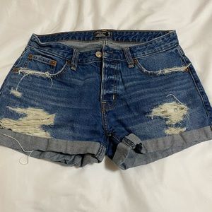 Abercrombie & Fitch distressed jean shorts